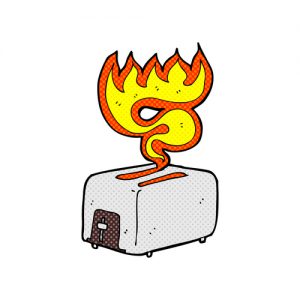 toaster on fire